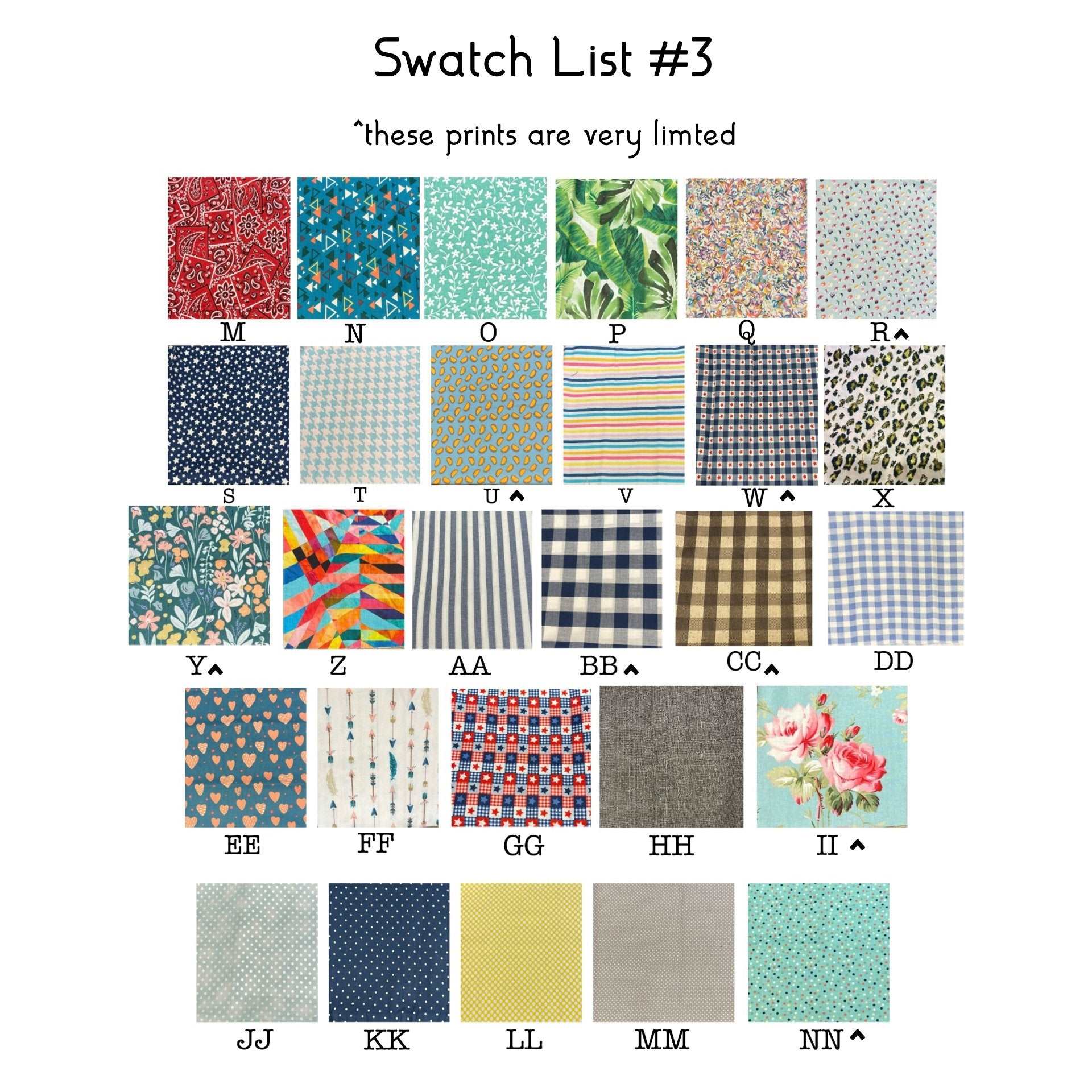 swatch card #1 in pick your print