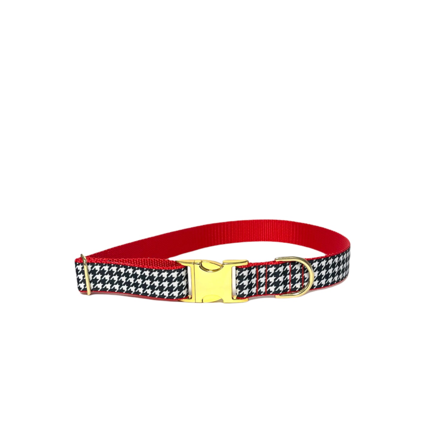 alabama houndstooth dog collar with engraved buckle