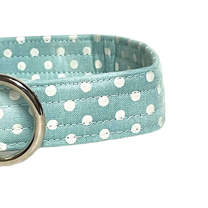 Blue Polka Dot Personalized Dog Collar - muttsnbones