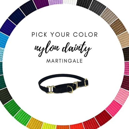 Dainty Nylon Martingale - Pick your Color - muttsnbones