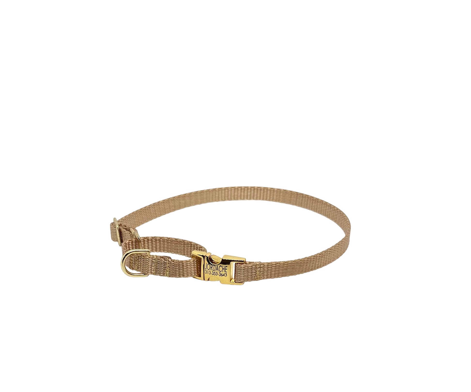 copper gold martingale collar with personalized buckle