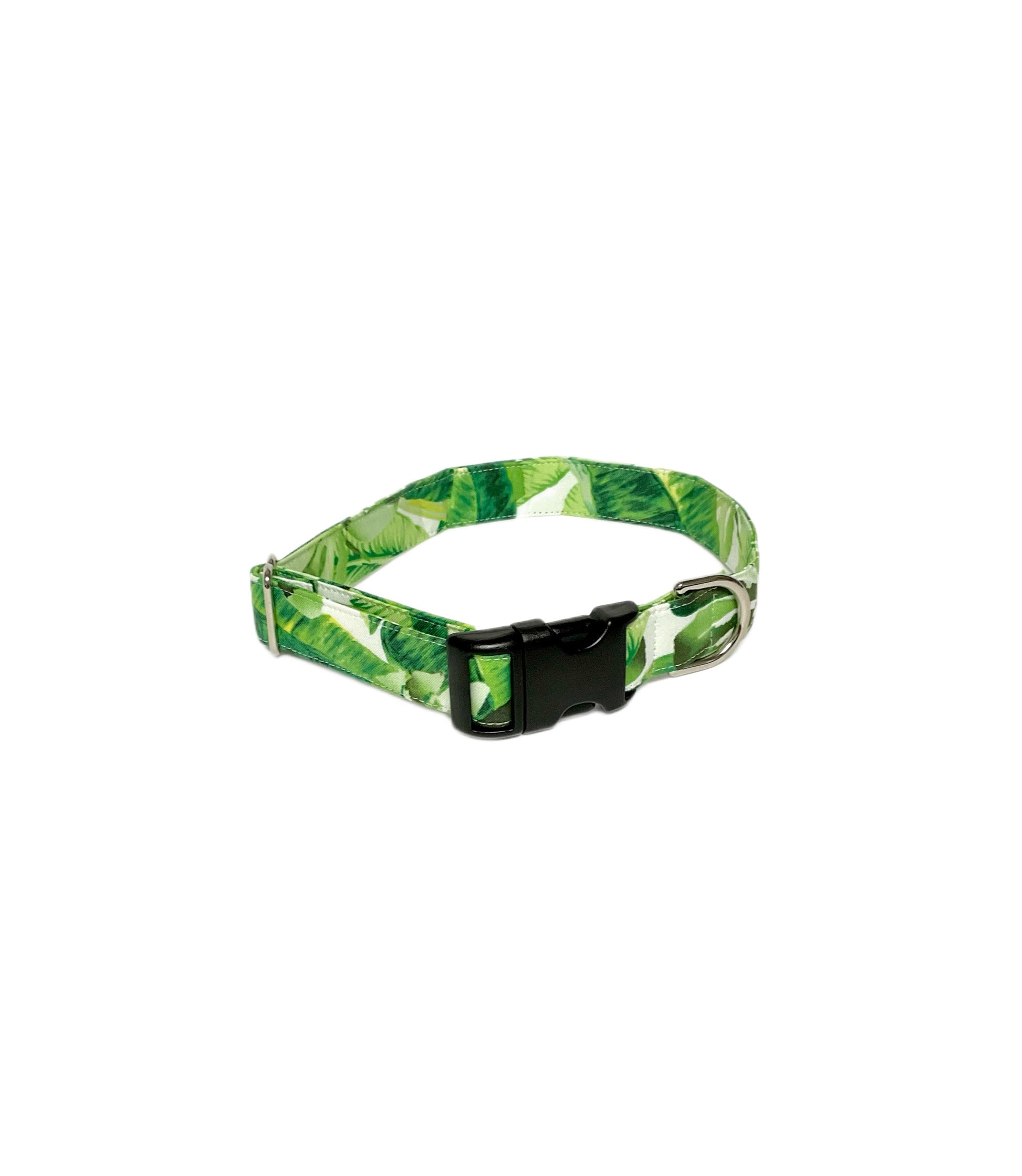 green tropical dog collar