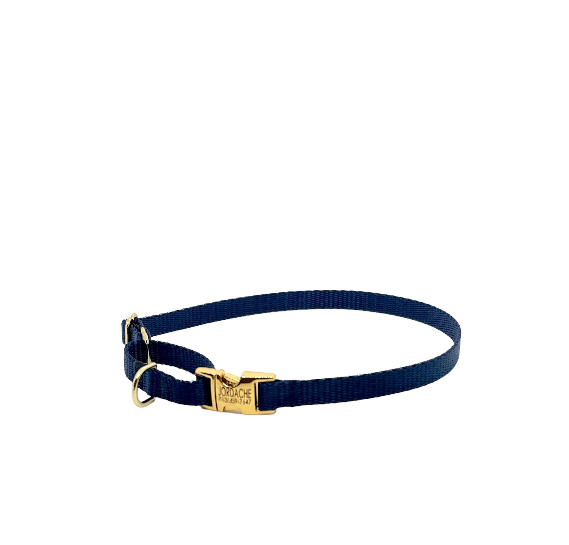 navy dainty martingale with a personalized buckle