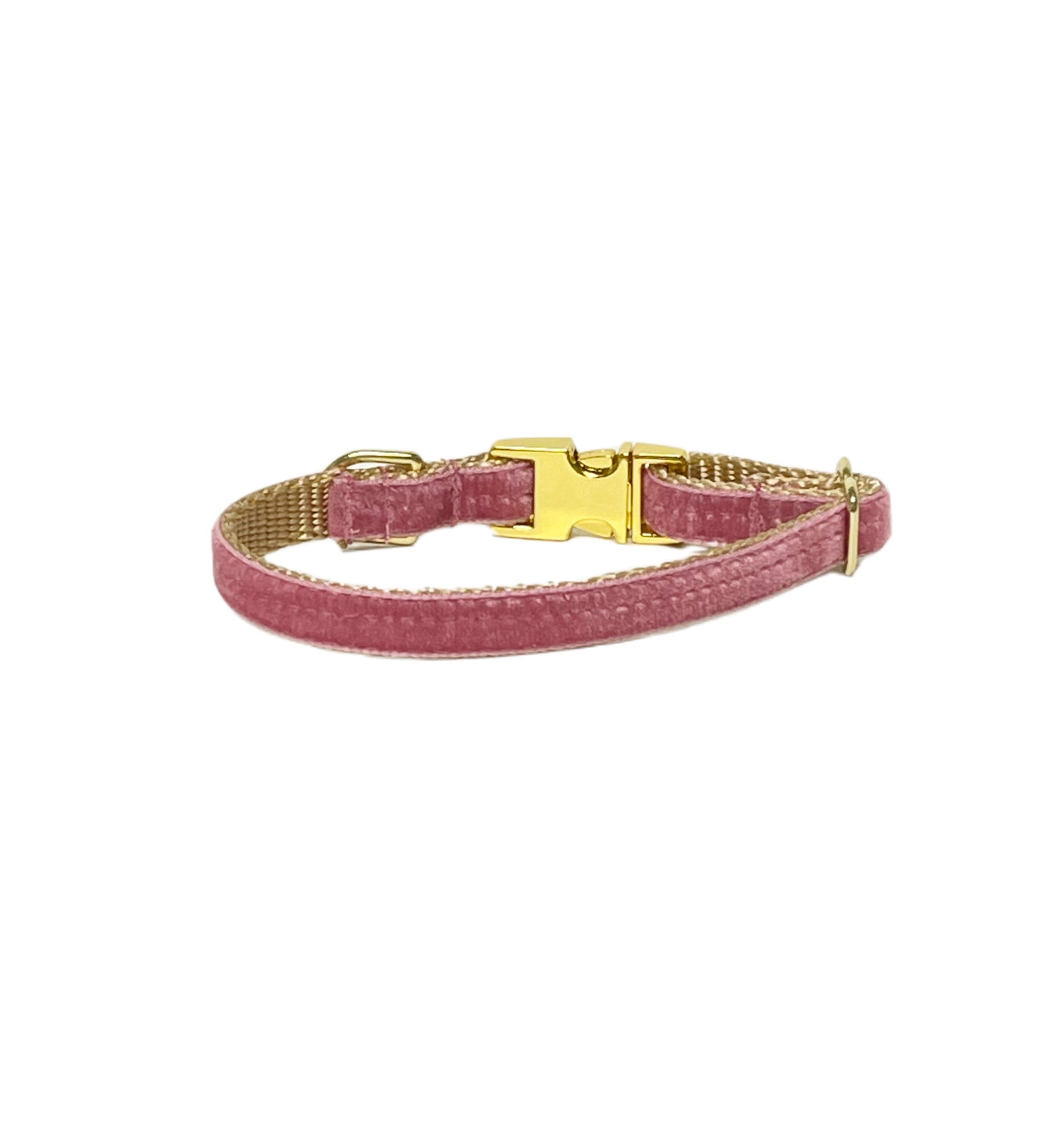 pink rose dainty velvet dog collar