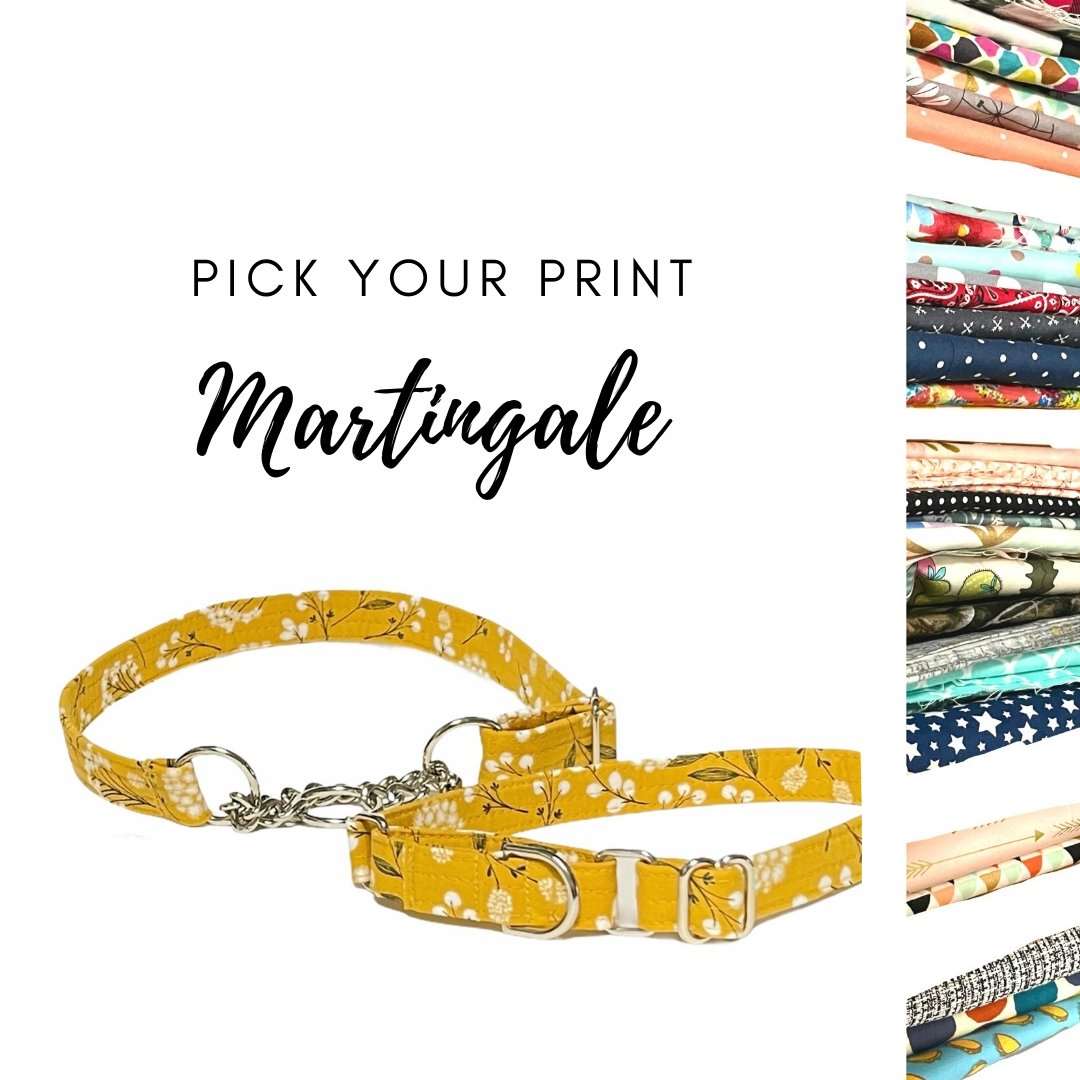 Pick Your Print - Martingale Dog Collar - Fabric Style - muttsnbones