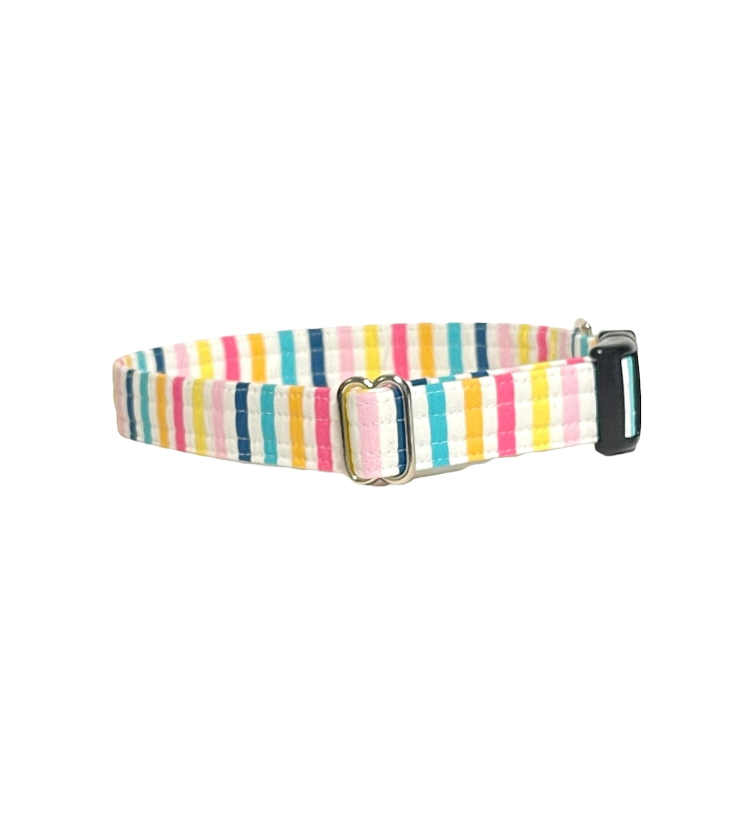 Summer Stripes Dog Collar - Fabric Style - muttsnbones