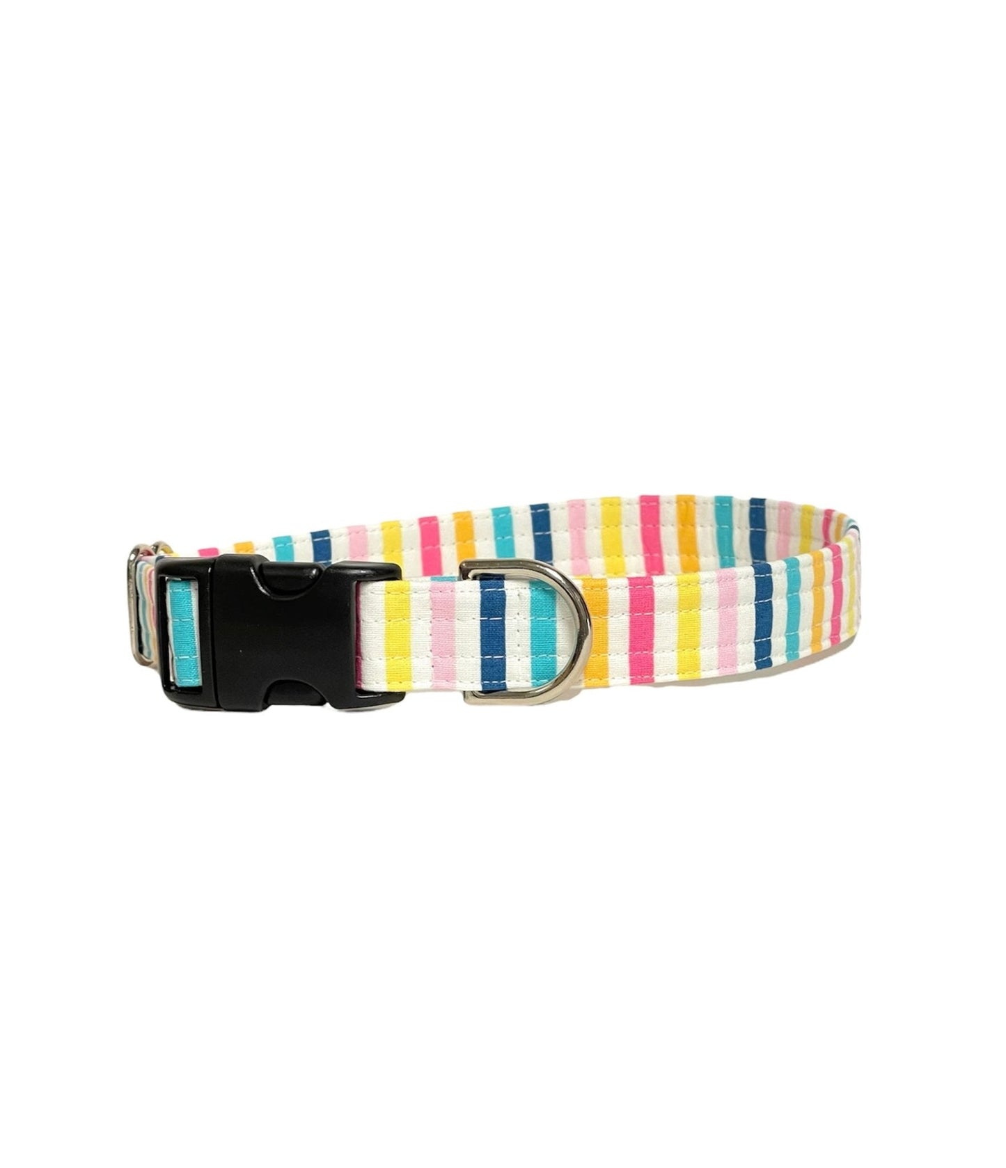 Summer Stripes Dog Collar - Fabric Style - muttsnbones
