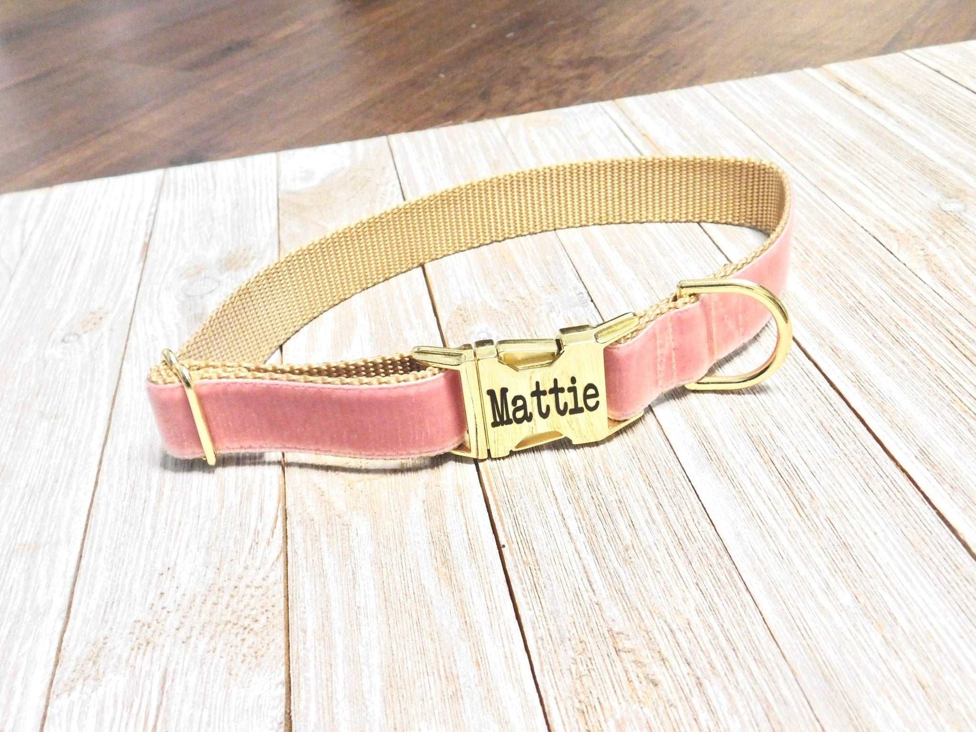 Velvet Dog Collar in Dusty Rose - muttsnbones