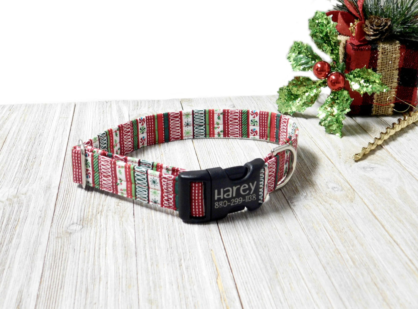 Christmas Dog Collar- Fabric Style - Holiday Style
