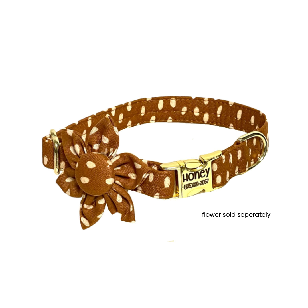 Girly brown Personalized Dog Collar