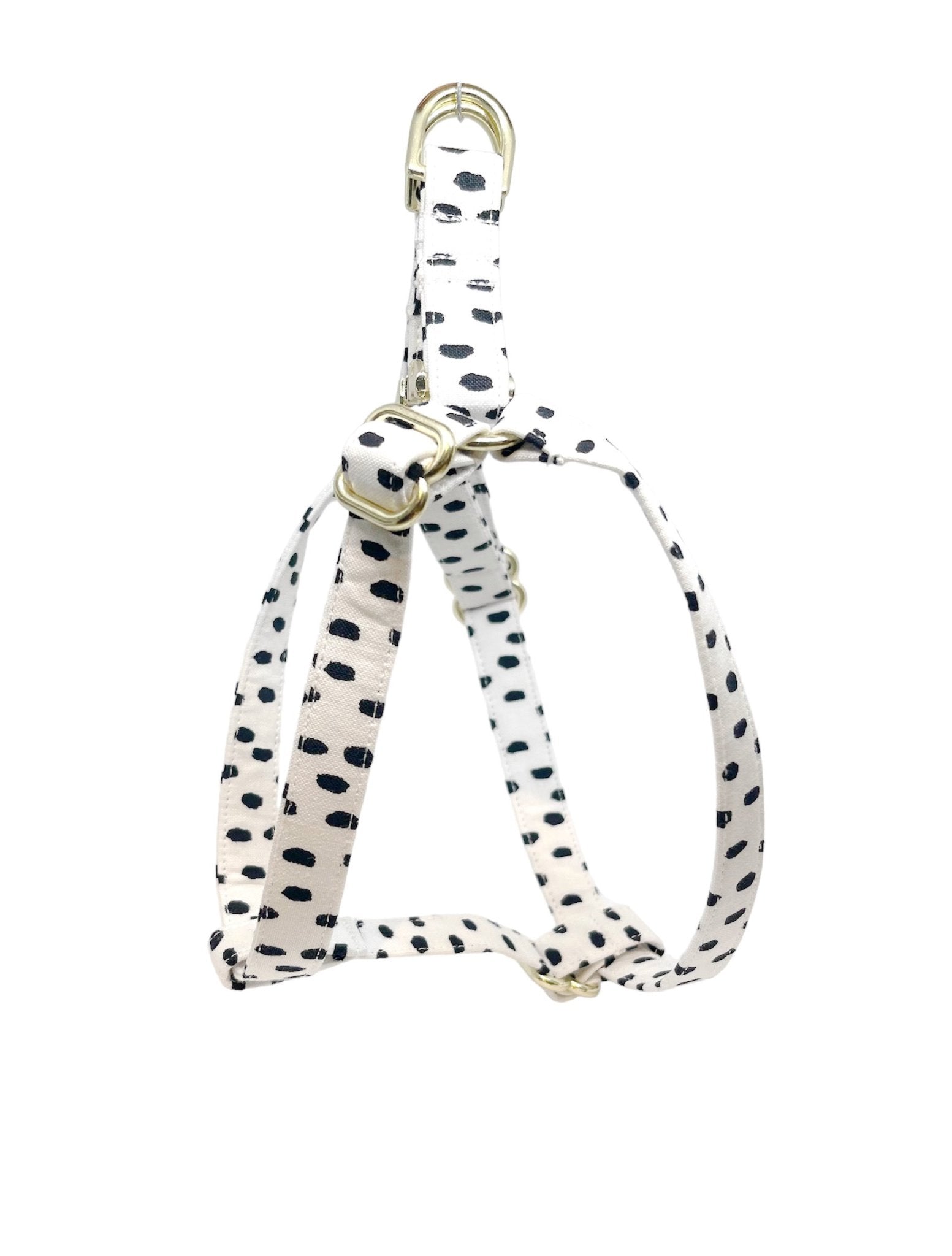 Black and White Dotty Step in Dog Harness - muttsnbones