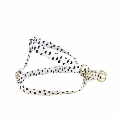 Black and White Dotty Step in Dog Harness - muttsnbones