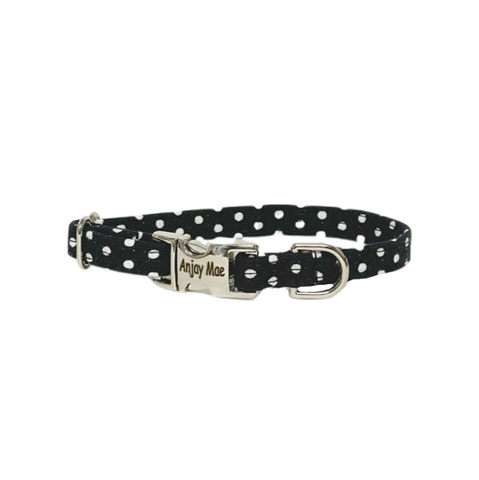 black and white dainty dog collar