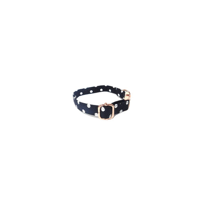 Black Polka Dot Dog Collar-Fabric Style - muttsnbones