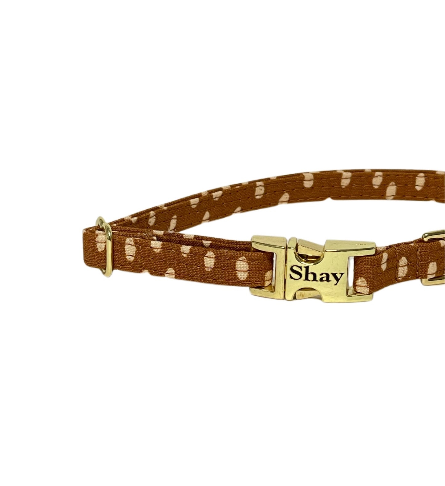 brown dainty tiny personalized collars