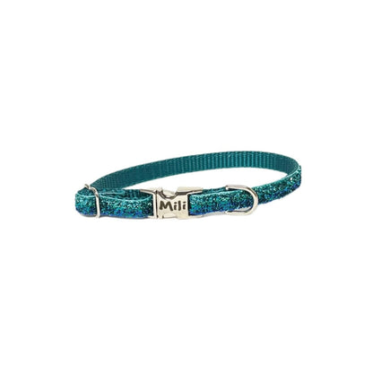 Teal Sparkle Personalized Dog Collar