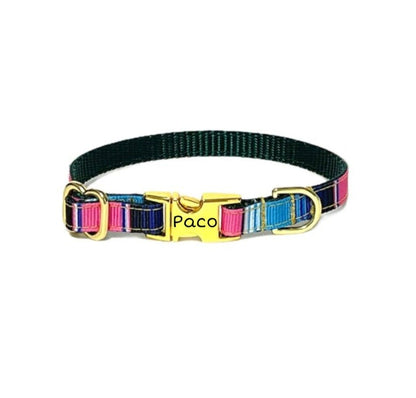 Dainty Fiesta Serape Personalized Collar - tiny dog collar
