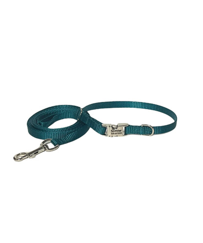Dainty Nylon Dog Collar and Leash Set - Pick Your Color - muttsnbones