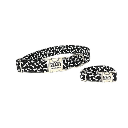 Dog Bone Collar & Friendship Bracelet Set - Fabric Style - muttsnbones