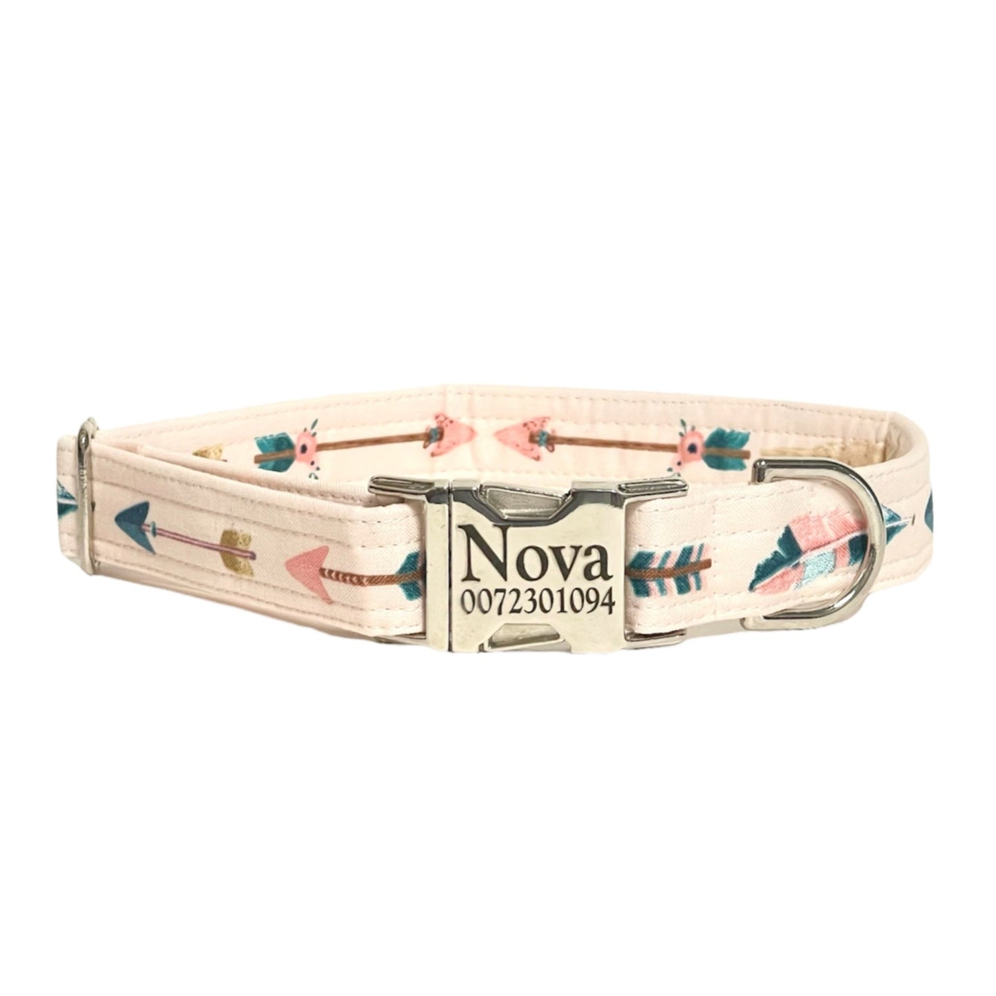 Pink Arrow Print Personalized Dog Collar