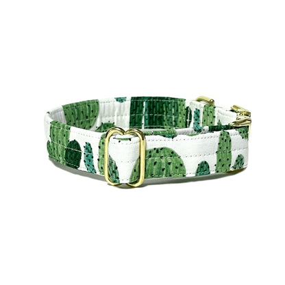 Green Cactus Dog Collar - Fabric Style - muttsnbones