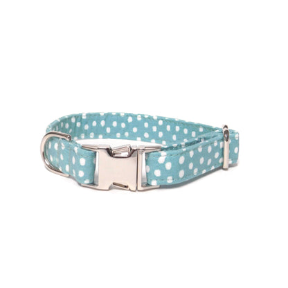 Teal Dotty  Personalized Dog Collar