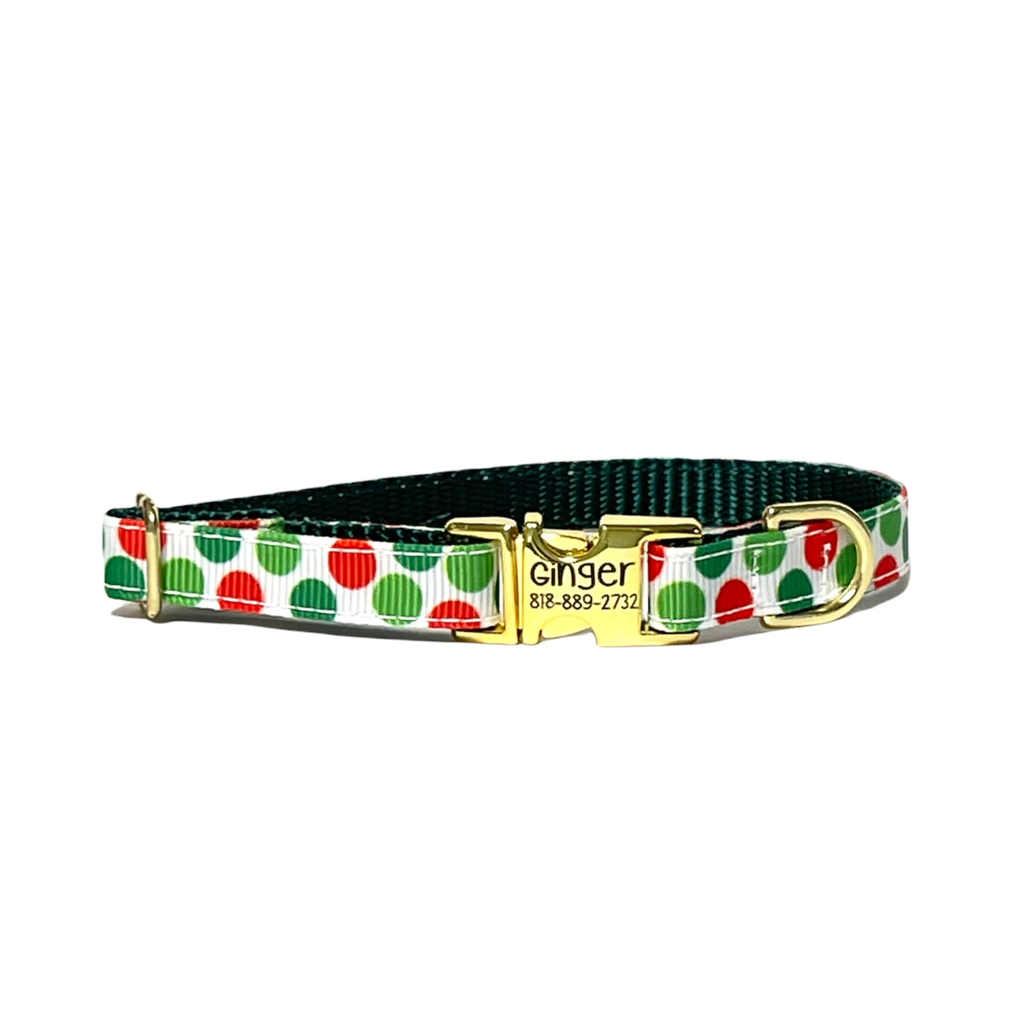 Dainty Christmas Polka Dots Dog Collar