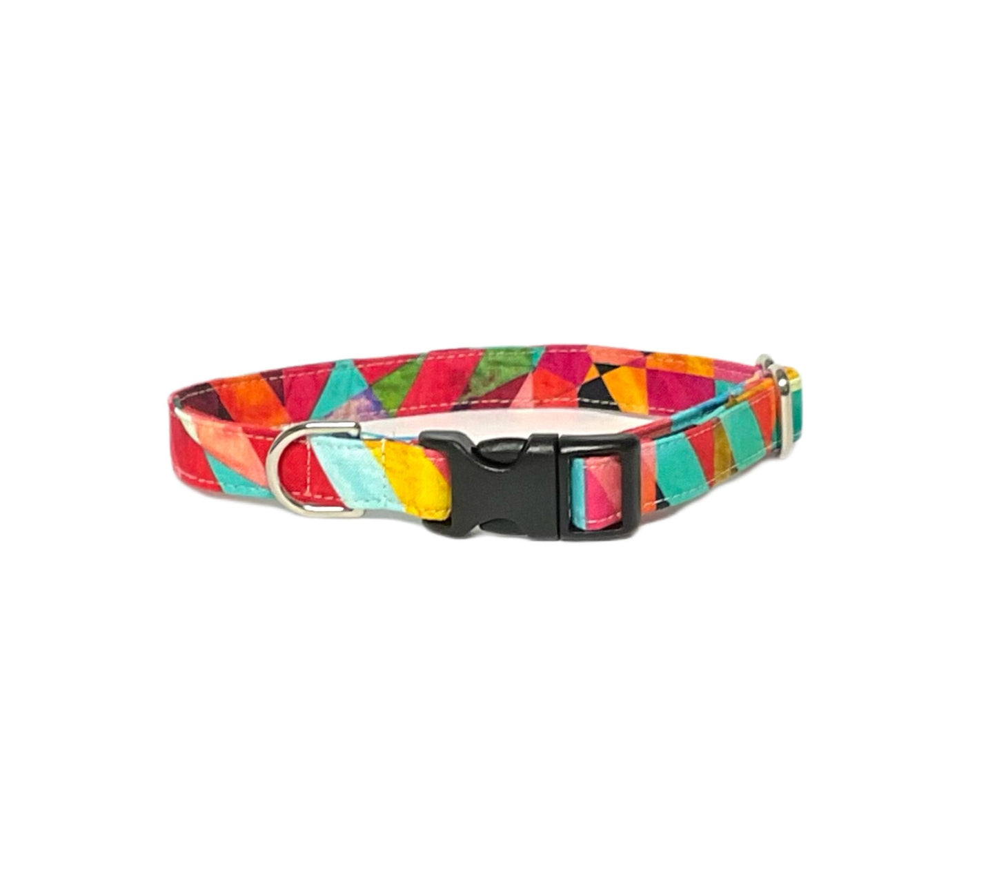 Colorful abstract personalized dog collar