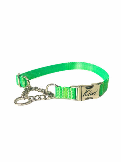 Nylon Chain Martingale with Personalized Buckle - Pick Your Color - muttsnbones