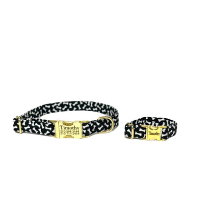 Pick your Print-Dog Collar and Matching Friendship Bracelet - Fabric Style - muttsnbones