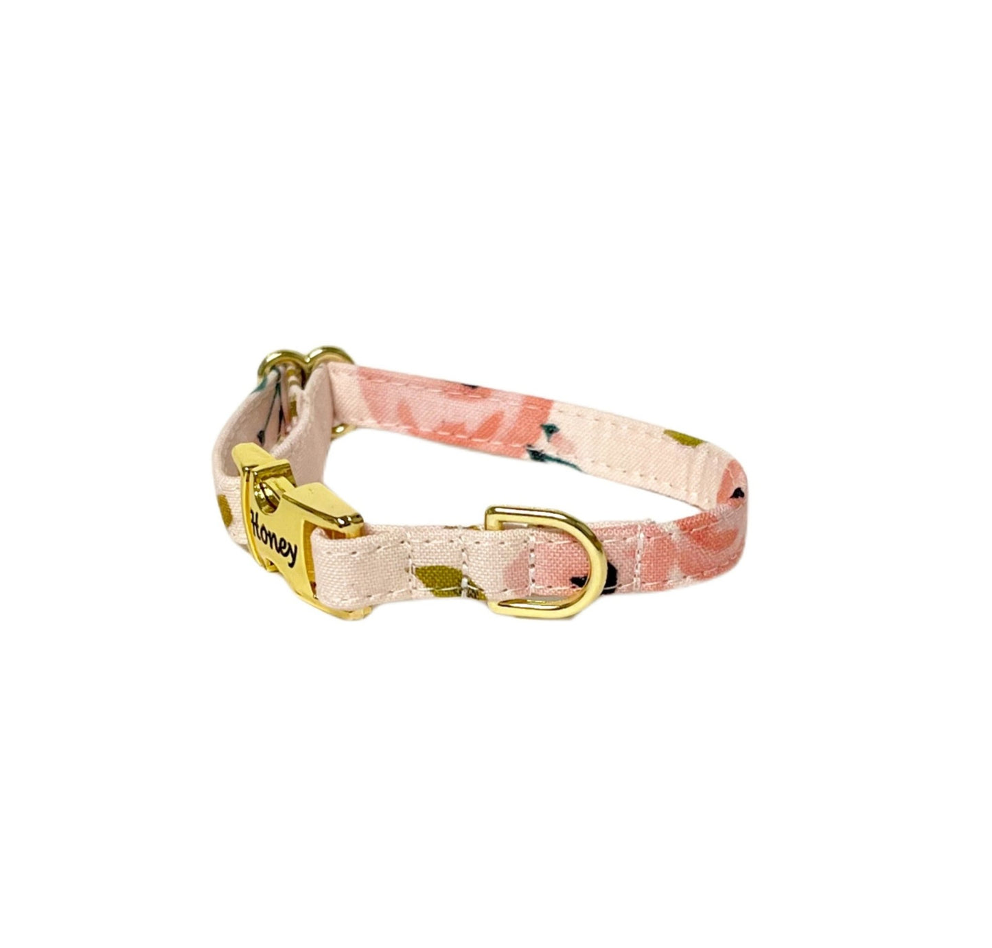 Pink Floral Dainty Dog Collar - Fabric Style - muttsnbones