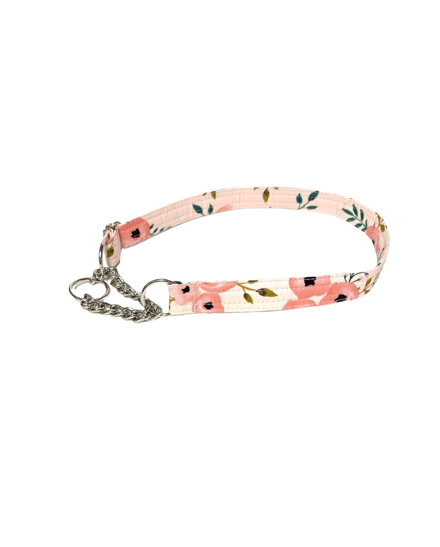 Pink Floral Martingale Collar- Fabric style - muttsnbones
