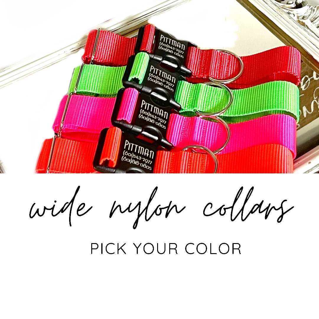Wide Nylon Collar - Pick Your Color 1.5" - muttsnbones